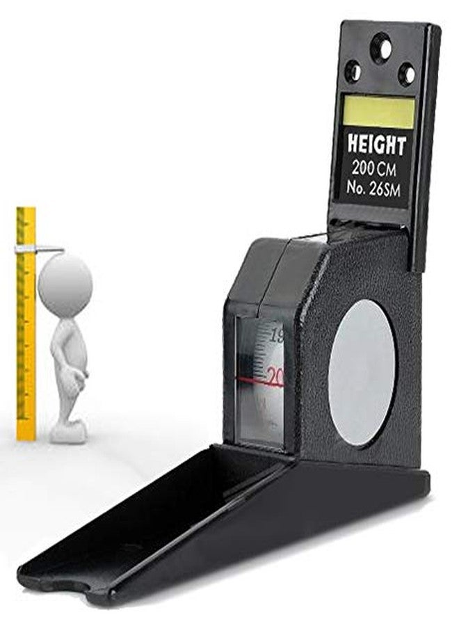 Gadget Hero's مقياس طول من جادجيت هيرو، شريط قياس، مقياس طول 200 سم = 78 بوصة / 2 متر، يُثبت على الحائط. مثالي للمنزل، المكتب، المدرسة، أو عيادة الطبيب. أسود - Image 1