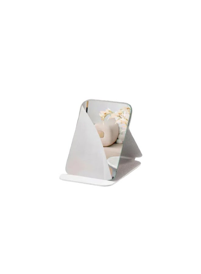 Leezi Folding Compact Mirror For Students, Portable Dressing Mirror For Women And Men, Pocket-sized Milk White Makeup Mirror