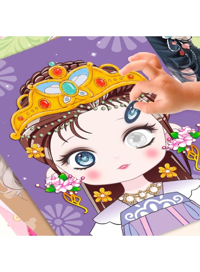 TFIXOL Princess Makeup Book Creative Work for Kids Coloring Book Princesses Painting with Diamonds Children Princess Theme DIY Art Craft Set for Girl Gift - Image 5