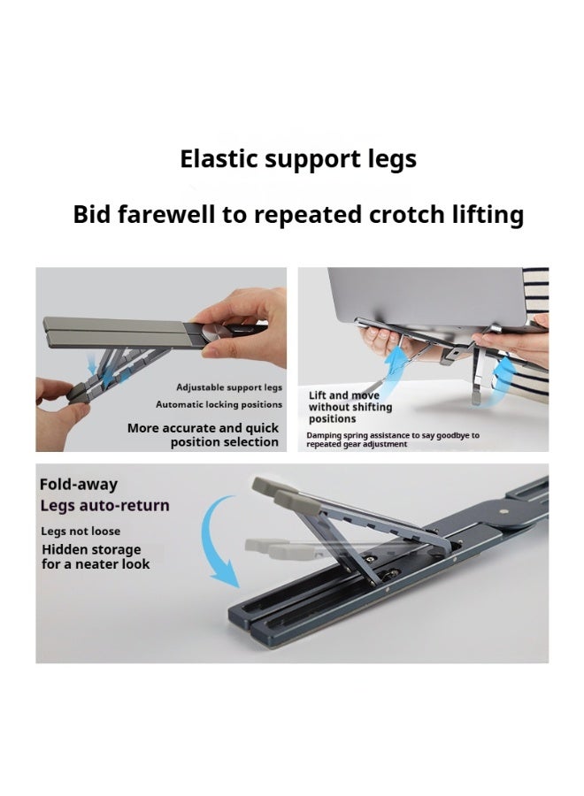 Aluminum alloy notebook folding stand, notebook support stand, tablet MacBook gaming laptop lifting heat dissipation base - Image 5