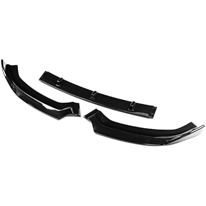POENVFPO Style Car Modified Front Bumper Canard Lip Splitter Deflector Guard ABS Plastic Fins Body Spoiler Shovels Black Carbon Fiber Style for S-Line 8V 2017 2018 (Hydro Dip Carbon Look) - Image 1
