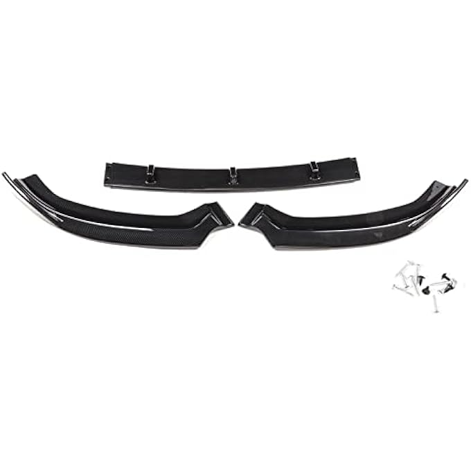 POENVFPO Style Car Modified Front Bumper Canard Lip Splitter Deflector Guard ABS Plastic Fins Body Spoiler Shovels Black Carbon Fiber Style for S-Line 8V 2017 2018 (Hydro Dip Carbon Look) - Image 5