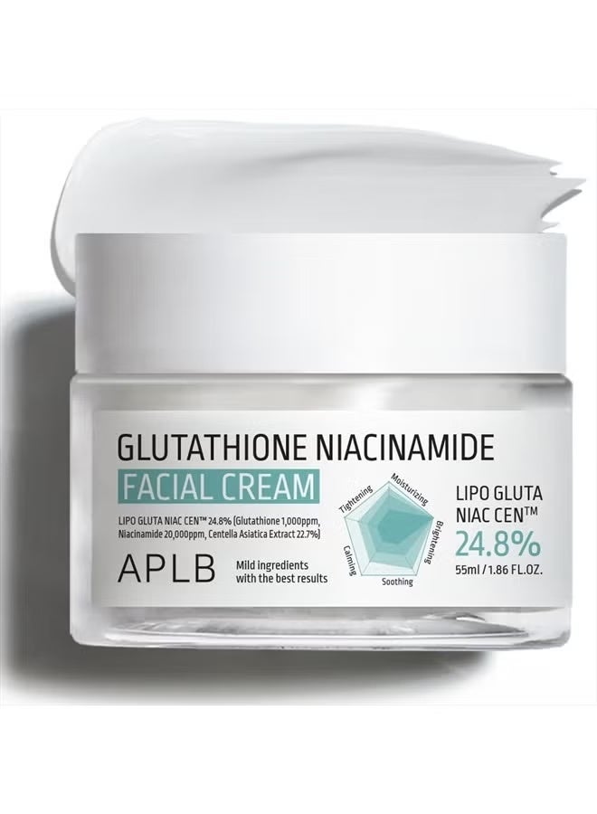 APLB Glutathione Niacinamide Brightening Cream | Korean Facial Moisturizer for Glow & Dark Spots - Image 1