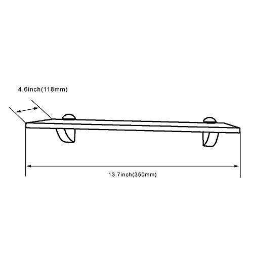 XVL 14 Inches Bathroom Glass Shelf Brushed Tempered Glass,GS3002A - Image 2
