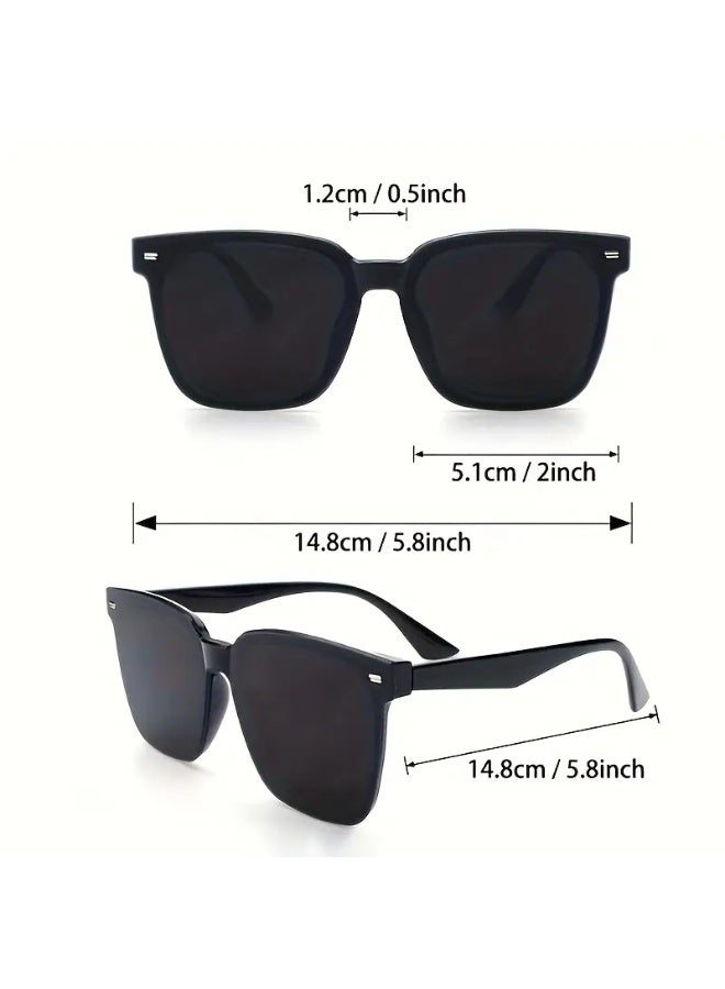 SCENT HOUSE 1pc Black Oversized Cat-Eye Glasses - Unisex Round Frame with Large Lens, Lightweight Durable PC Material, Fashionable Decorative Eyewear for Men & Women, Casual & Formal Wear, Everyday Fashion Accessory, Fashionable Eyewear, Modern Eyewear, Sleek Eyewear, Highquality Eyewear, Statement Eyewear, Fashion Enthusiasts, Trendy Eyewear, Stylish Frames, Sturdy Construction, Statement Piece, Fashion Lovers (Includes eyeglass case),sunglasses - Image 2