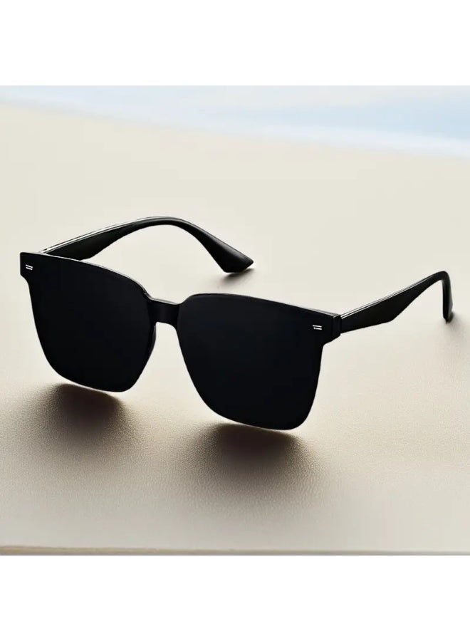 SCENT HOUSE 1pc Black Oversized Cat-Eye Glasses - Unisex Round Frame with Large Lens, Lightweight Durable PC Material, Fashionable Decorative Eyewear for Men & Women, Casual & Formal Wear, Everyday Fashion Accessory, Fashionable Eyewear, Modern Eyewear, Sleek Eyewear, Highquality Eyewear, Statement Eyewear, Fashion Enthusiasts, Trendy Eyewear, Stylish Frames, Sturdy Construction, Statement Piece, Fashion Lovers (Includes eyeglass case),sunglasses - Image 5