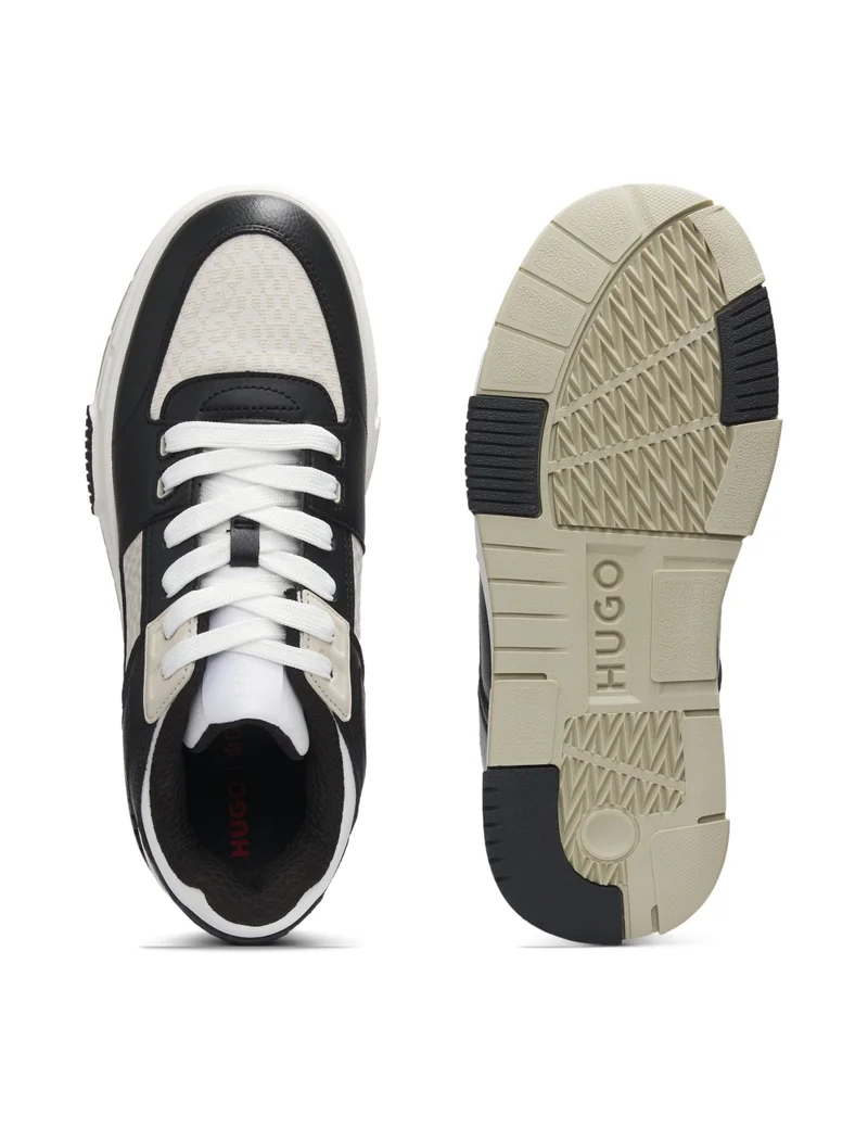 HUGO Monogram-detail trainers in faux leather