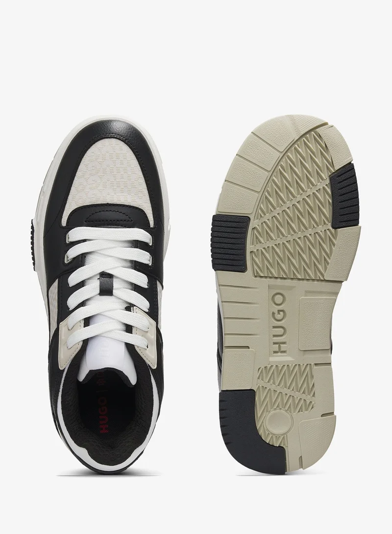 HUGO Monogram-detail trainers in faux leather