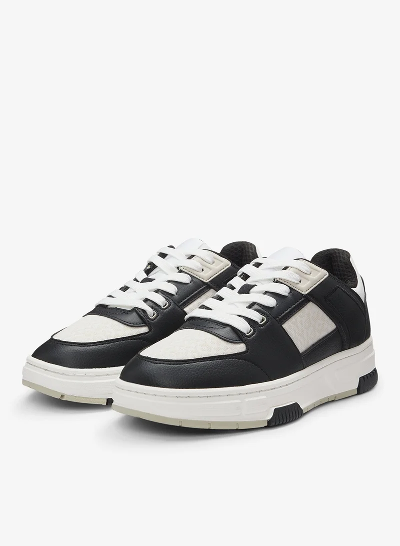 HUGO Monogram-detail trainers in faux leather