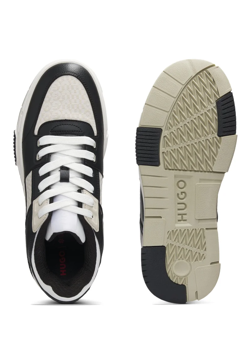 هوجو أحذية رياضية بتفاصيل شعار من جلد صناعي