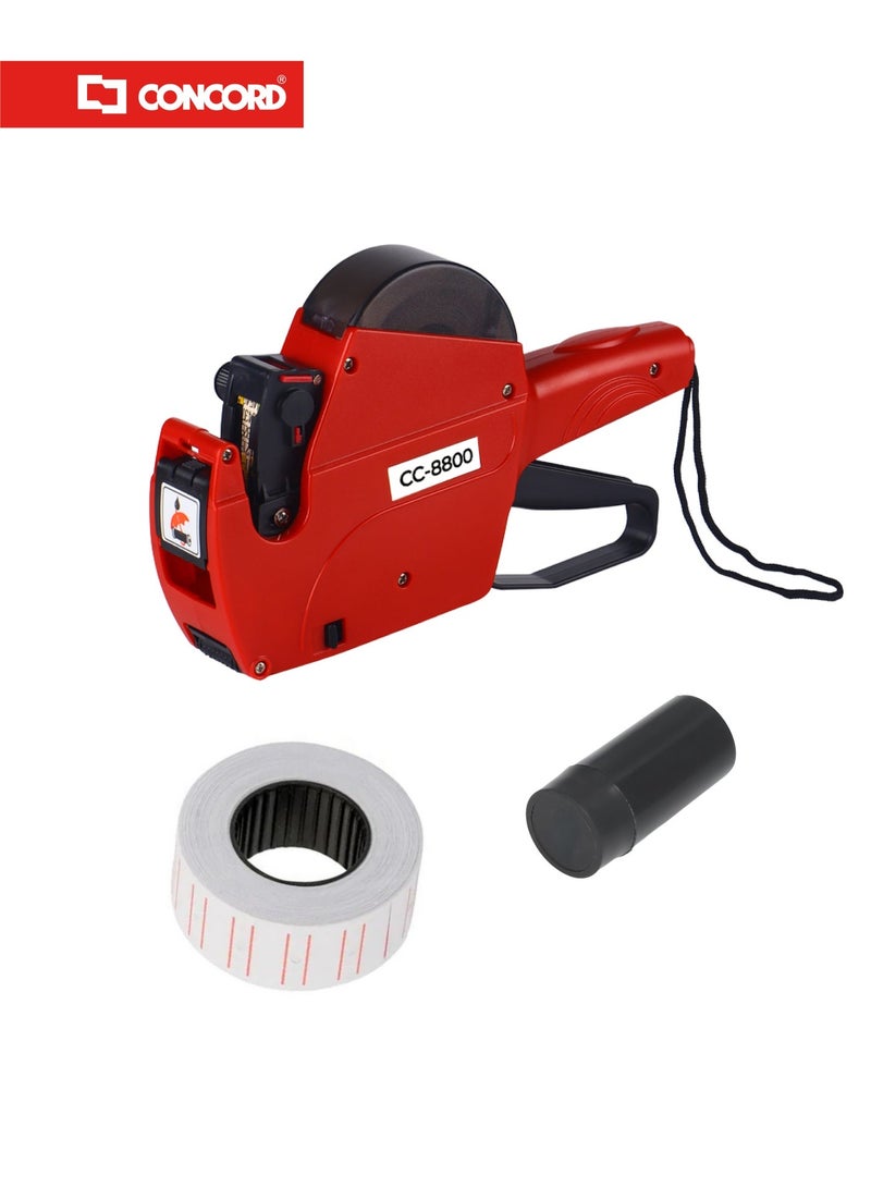CONCORD Single Line Price Labeller Gun with Ink Roller and Labels, One Touch Open System, Smooth Printing - Image 2