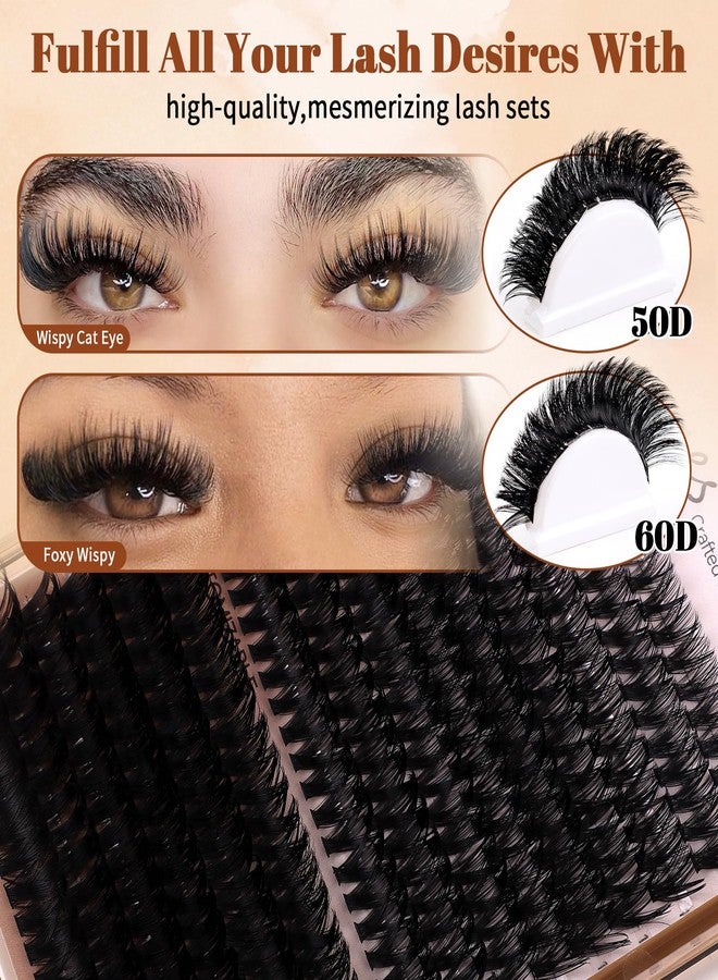CMAYOME Lash Clusters Kit 50D+60D Volume Lash Extension Kit 300Pcs Individual Lashes DIY Eyelash Extensions with Bond & Seal, Brush and Tweezers （10-18mm ） - Image 2