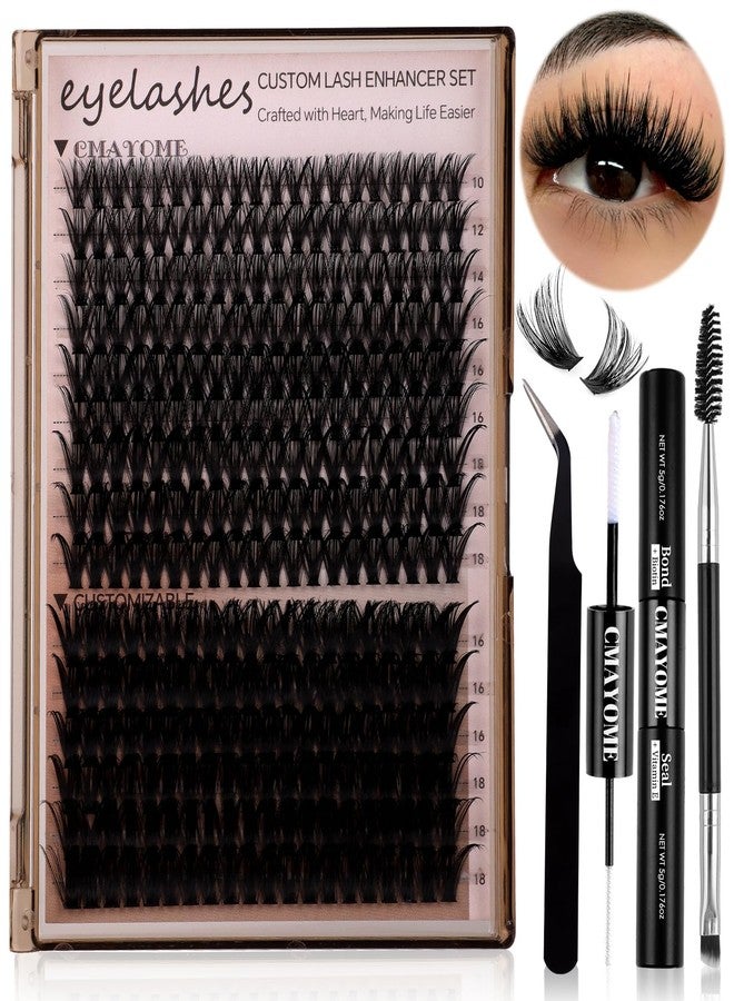 CMAYOME Lash Clusters Kit 50D+60D Volume Lash Extension Kit 300Pcs Individual Lashes DIY Eyelash Extensions with Bond & Seal, Brush and Tweezers （10-18mm ） - Image 1