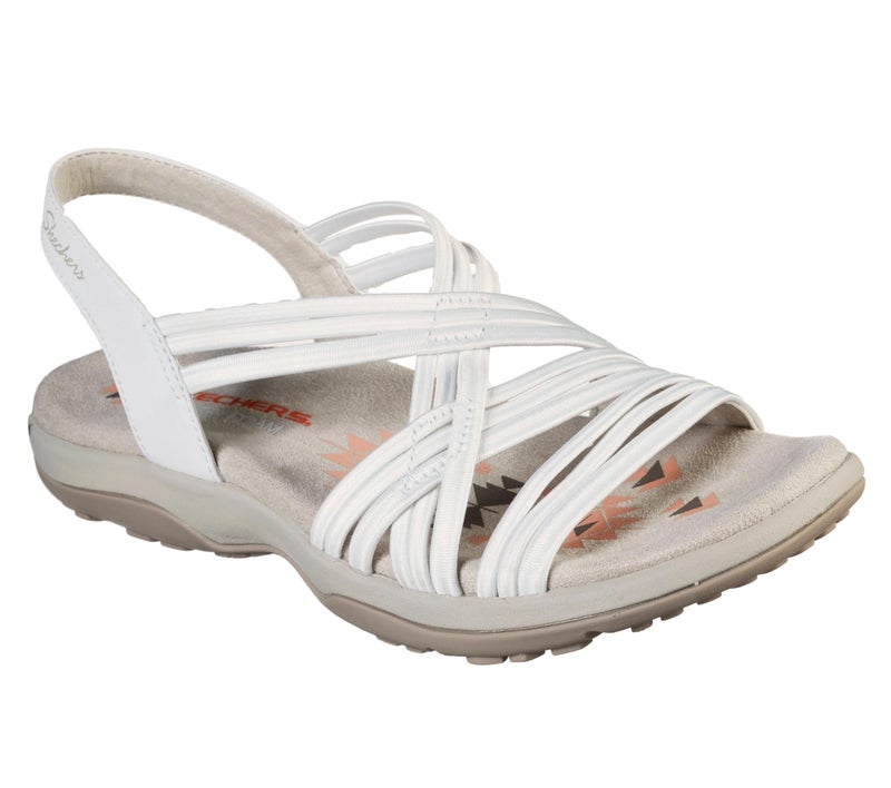 SKECHERS صندل رياضي بسيط من سكيشرز للنساء، ريجgae سليم، أبيض، 7 أمريكي - Image 3