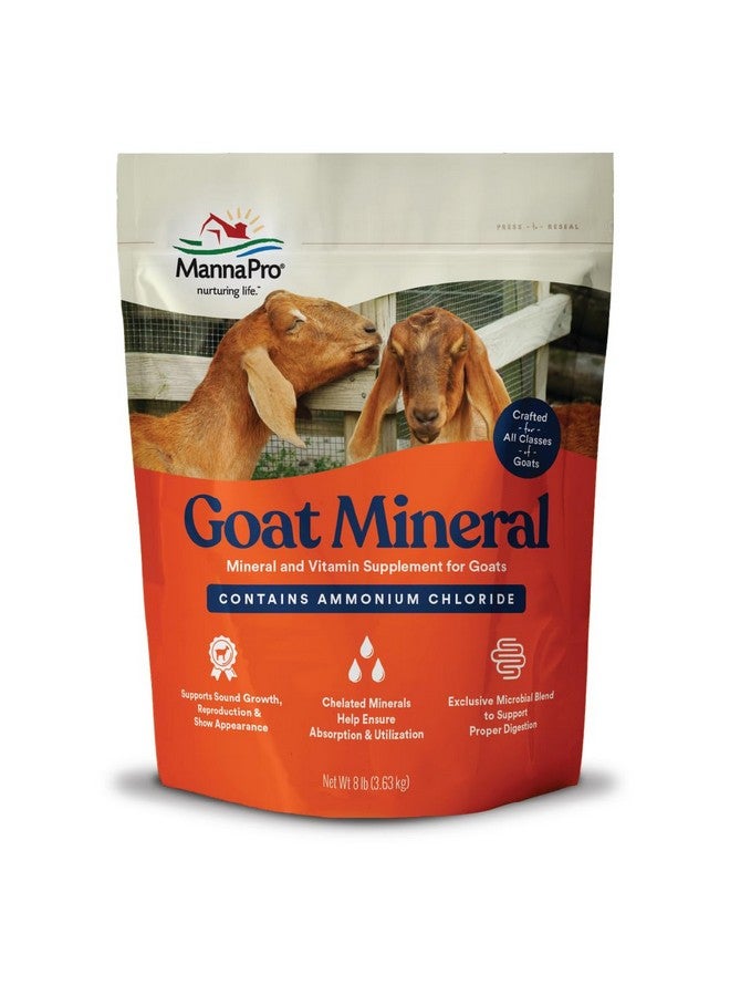 Manna Pro Goat Mineral Supplement - Made with Vitamins & Minerals to Support Growth & Development - Contains Ammonium Chloride - Microbial Blend for Digestion - 8 lbs - Image 1