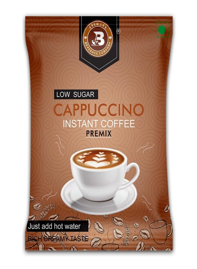 Brew Lab instant Cappuccino Coffee Premix with Low Sugar| 3 Steps Preparations- No Equipment Required Instant Coffee (1 kg) - Image 1