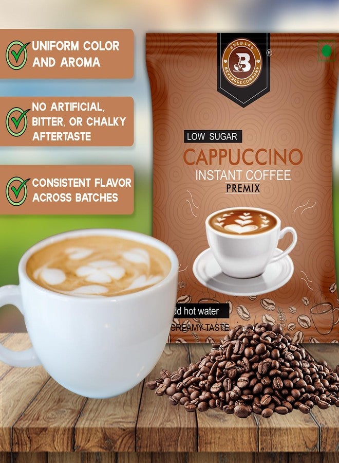 Brew Lab instant Cappuccino Coffee Premix with Low Sugar| 3 Steps Preparations- No Equipment Required Instant Coffee (1 kg) - Image 4