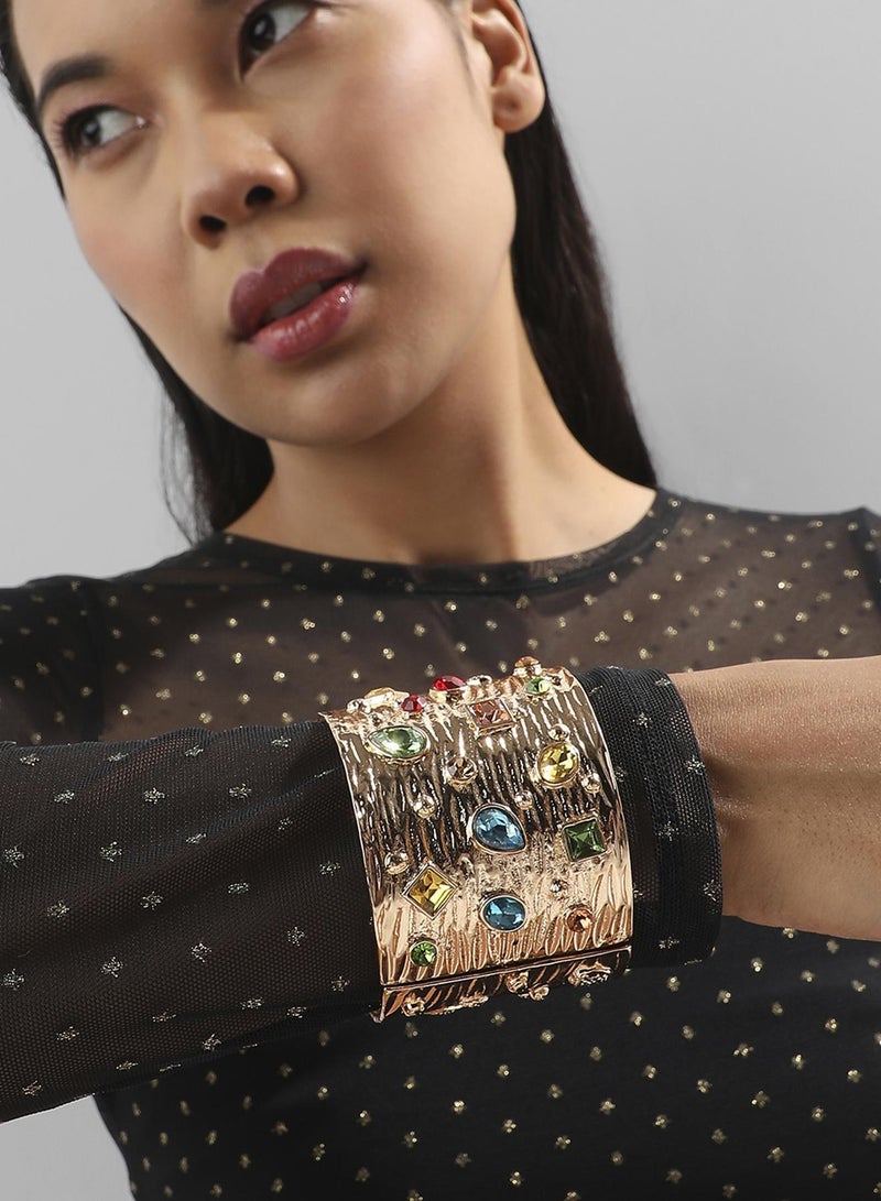 SOHI Regal Cluster Statement Artificial Bracelet Jewellery - Image 4