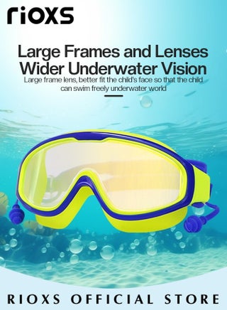 Boys' Swimming Set,Short Swim Trunks And Swim Cap,Anti-Fog Wide View Swimming Goggles With Nose Clip Ear Plugs Goggle Case,Complete Swimwear Kit For Little Kids Boys 3-15 Beach Pool Hawaii - view 2