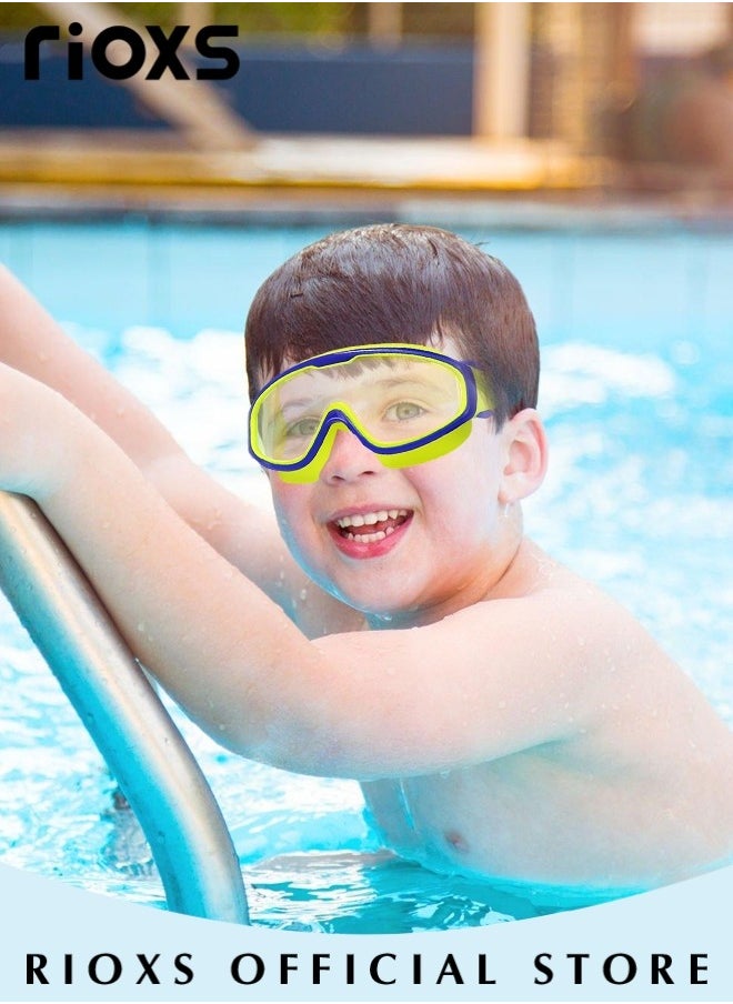 RIOXS Boys' Swimming Set,Short Swim Trunks And Swim Cap,Anti-Fog Wide View Swimming Goggles With Nose Clip Ear Plugs Goggle Case,Complete Swimwear Kit For Little Kids Boys 3-15 Beach Pool Hawaii  - Image 4