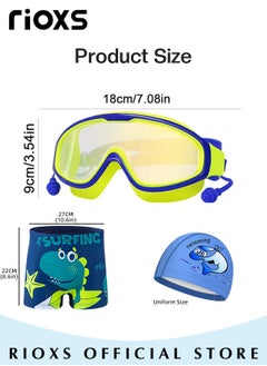 Boys' Swimming Set,Short Swim Trunks And Swim Cap,Anti-Fog Wide View Swimming Goggles With Nose Clip Ear Plugs Goggle Case,Complete Swimwear Kit For Little Kids Boys 3-15 Beach Pool Hawaii - pzsku/Z86593D7B026B5E2D55EDZ/45/_/1706602431/a8f06ba8-080f-4cca-a332-0a99bfd8006d