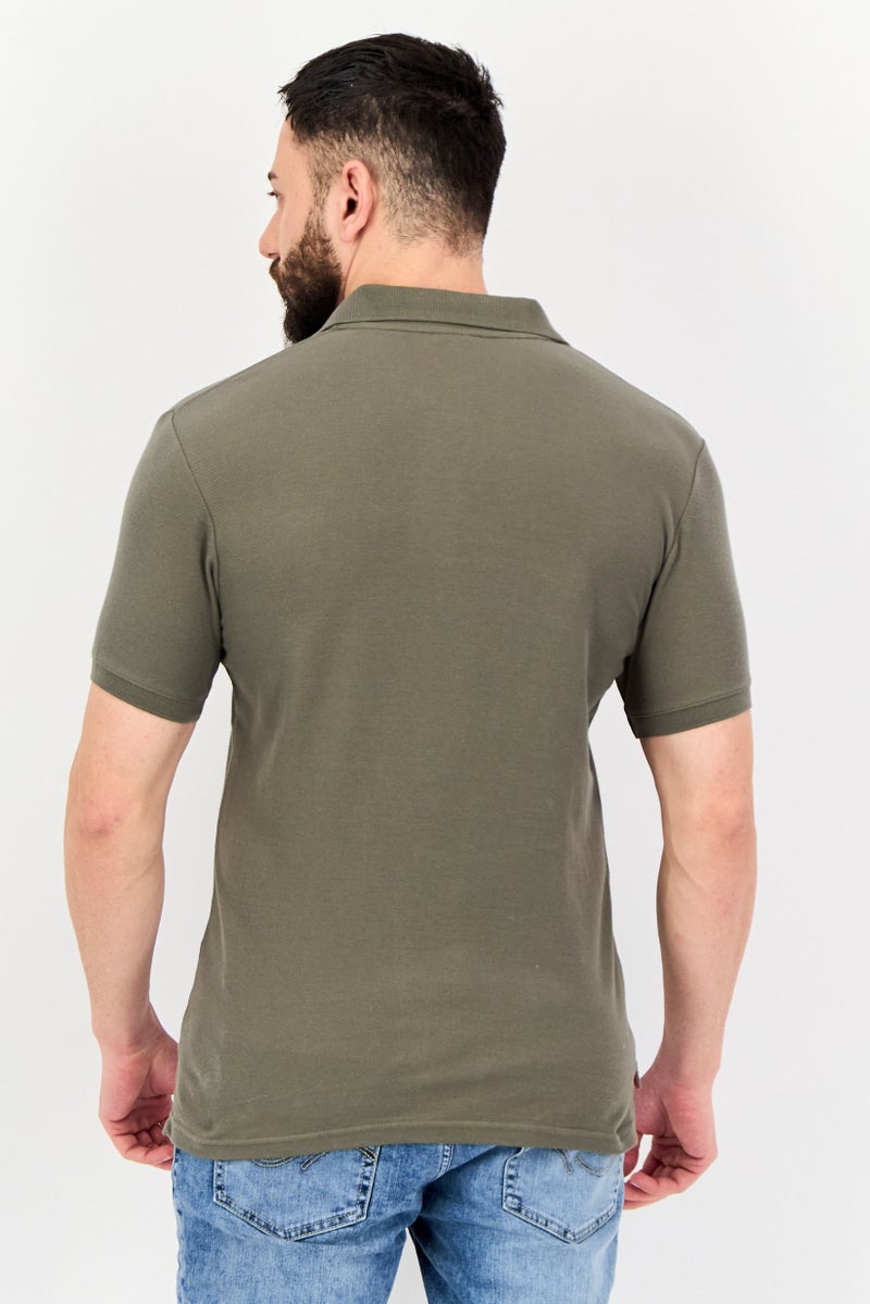 Nordland قميص بولو بأكمام قصيرة مزخرف للرجال بتصميم عادي، زيتوني - Image 3