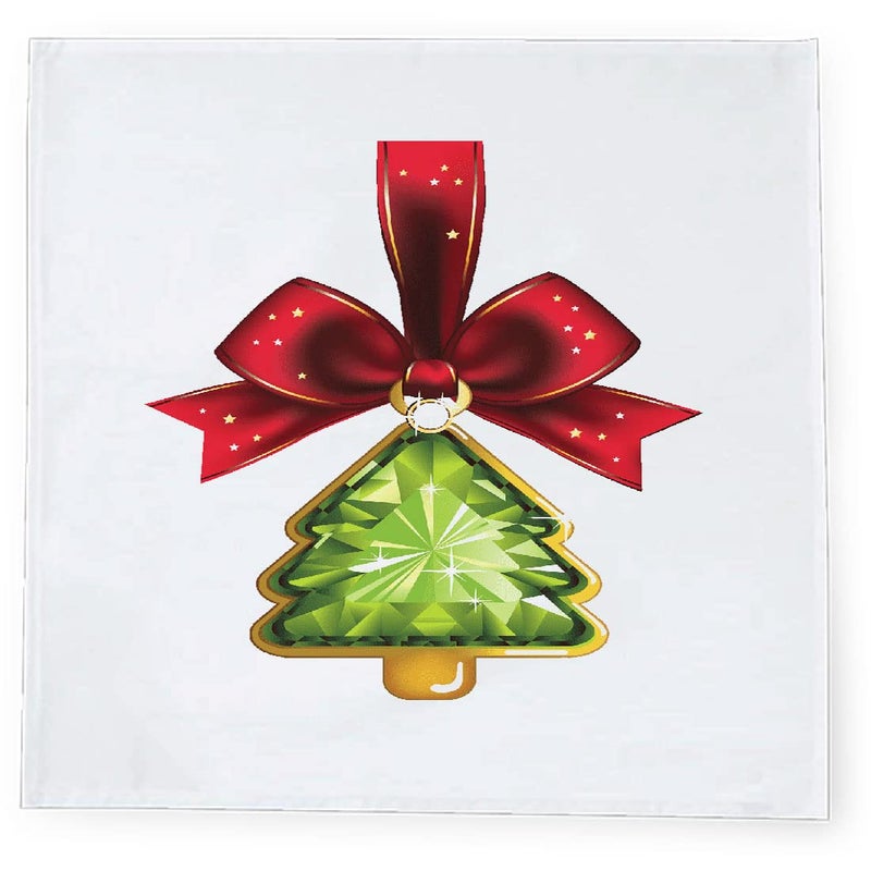 Khakee 6 Pcs Christmas Theme Silk Table Napkins 10x 10 for Xmas Decoration Christmas OrnamentsChristmas Giftxmas21658 - Image 3