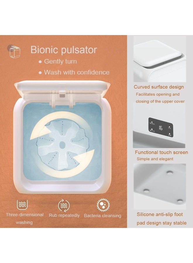 Portable Washing Machine, 12L Mini Laundry Washer for Baby Clothes, Underwear, Clothes, Socks, Washer Equipped Blue Light Sterilization, Touch Screen with Digital Timer, for Apartments, Dorms, Hotels, and Travel Use - Image 3