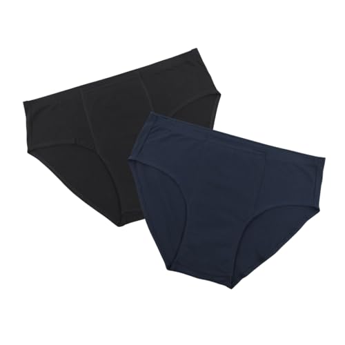 Pristine Life | Cotton Underwear For Men | Absorbs 35ml Of Leaks | Wash & Reuse | Anti Bacterial, Hygienic & Leakproof | Comfy Cotton | Pack Of 2 | Black & Navy Blue | L - Image 1