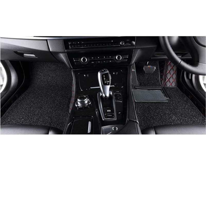 CYRER Premium 7D car mat Full Set for Maruti Suzuki Baleno (Model: 2016-2022) || Luxury Leather Double Car Floor Mat Complete Set || 100% Waterproof and Washable Color : Black-Red (Design-1) - Image 3