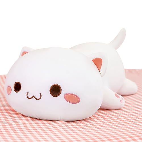 Onsoyours Cute Kitten Plush Toy 20 Stuffed Animal Pet Kitty Soft Anime Cat Large Plush Pillow for Kids White A 20 - Image 1