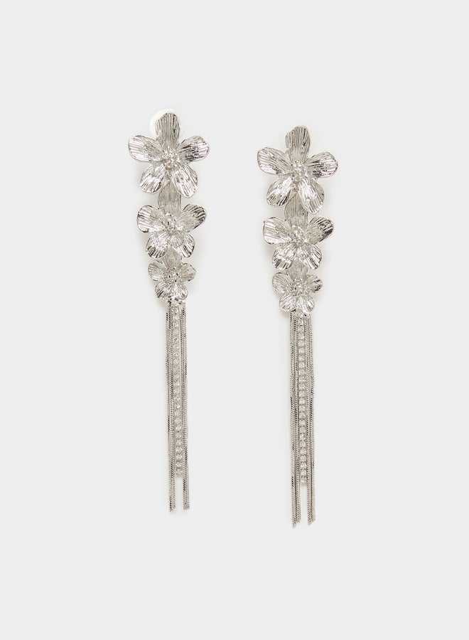 Styli Embellished Floral Dangle Earrings  - Image 1