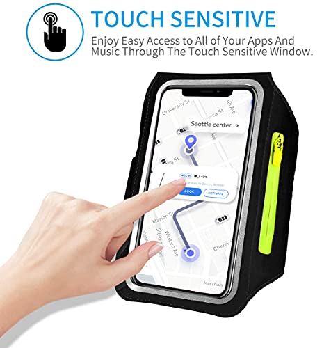 HAISSKY Running Armband with Earphone Bag Cell Phone Armband for iPhone 16 15 Pro 14 Plus 13 11 XR XS, Galaxy S24/S10 Water Resistant Sports Phone Holder Case & Zipper Slot Car Key Holder for 6.9 inch Phone - Image 5
