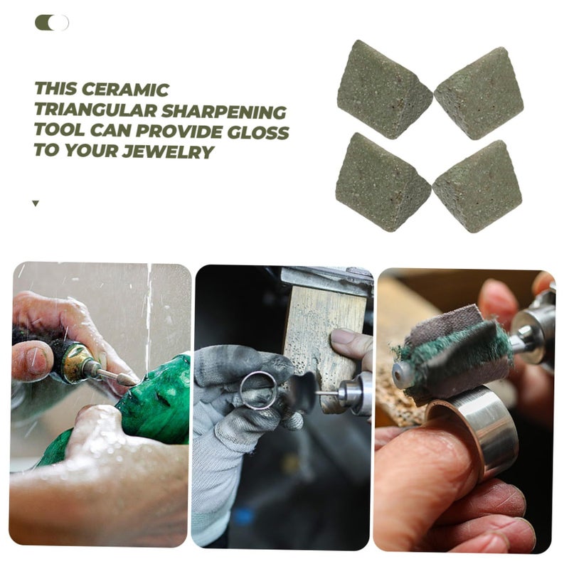 Ukoco Ceramic Triangle Abrasive Polishing Media For Rock Tumbling Machine Buffing Grit For Jade Agate Gemstone Reusable Vibrating Polishing - Image 4