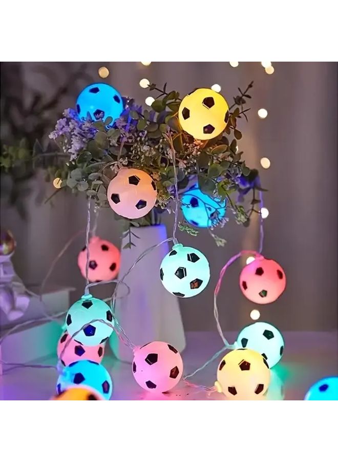 1 String LED Soccer Fairy Lights 10 Lights Colorful Battery Operated String Lights Plastic Material AA Battery Not Included for Bedroom Home Wedding Party Bar Club Garden Decor Holiday Christmas Halloween Thanksgiving Graduation - Image 2