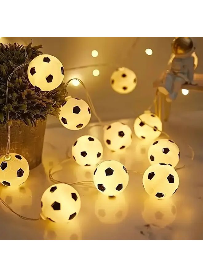 1 String LED Soccer Fairy Lights 10 Lights Colorful Battery Operated String Lights Plastic Material AA Battery Not Included for Bedroom Home Wedding Party Bar Club Garden Decor Holiday Christmas Halloween Thanksgiving Graduation - Image 4