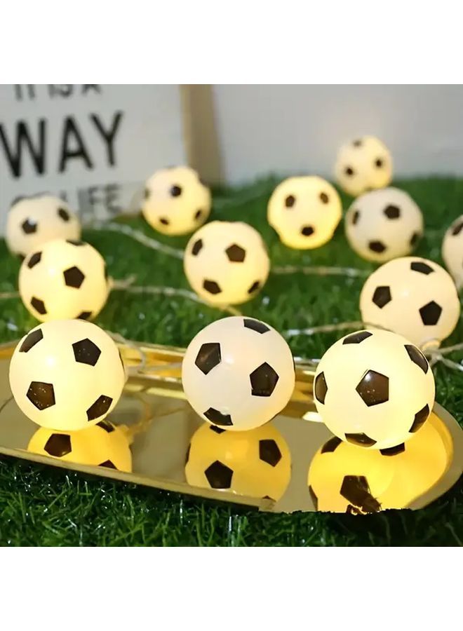 1 String LED Soccer Fairy Lights 10 Lights Colorful Battery Operated String Lights Plastic Material AA Battery Not Included for Bedroom Home Wedding Party Bar Club Garden Decor Holiday Christmas Halloween Thanksgiving Graduation - Image 5