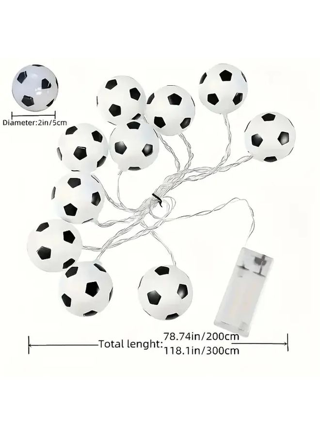 1 String LED Soccer Fairy Lights 10 Lights Colorful Battery Operated String Lights Plastic Material AA Battery Not Included for Bedroom Home Wedding Party Bar Club Garden Decor Holiday Christmas Halloween Thanksgiving Graduation - Image 3