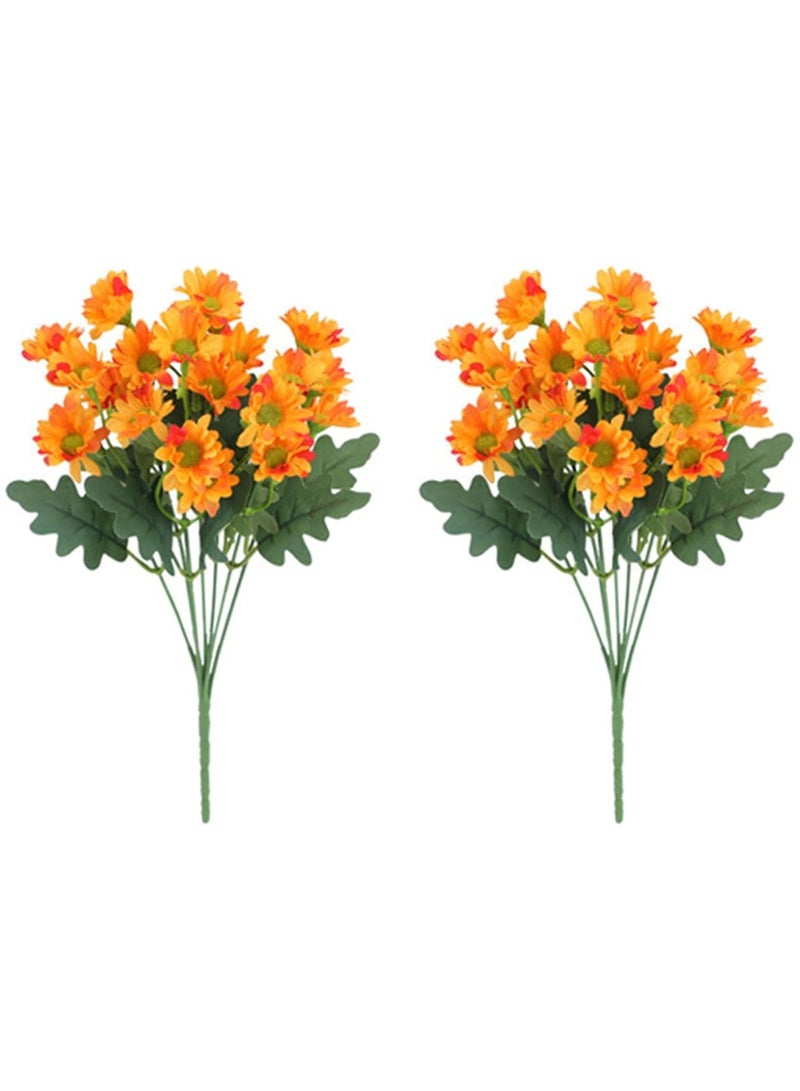 NANAO Faux Orange Chrysanthemums Flower Bouquet,2-Pack Small Size Artificial Plant For Wedding Party Home Coffee House Office Vase Décor,30cm(11.8") & Plastic Material Pink Fake Small Size Chrysanthemums Flower,2 Pcs Faux Floral for Indoor Outdoor Home Kitchen Office Wedding Décor,30cm(11.8")Bundle - Image 2