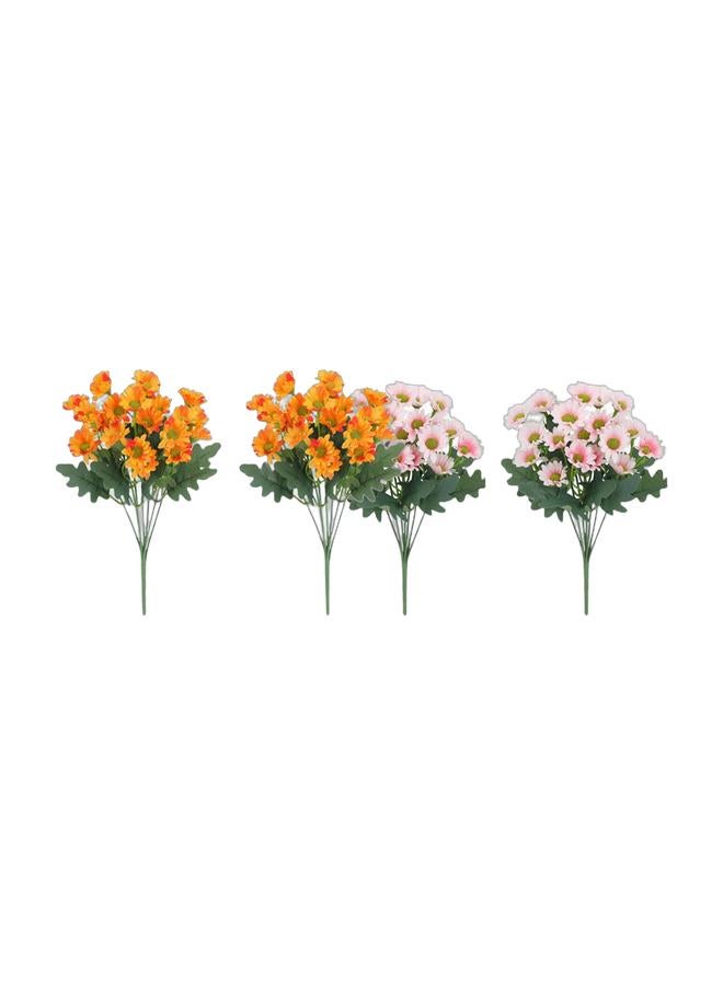 NANAO Faux Orange Chrysanthemums Flower Bouquet,2-Pack Small Size Artificial Plant For Wedding Party Home Coffee House Office Vase Décor,30cm(11.8") & Plastic Material Pink Fake Small Size Chrysanthemums Flower,2 Pcs Faux Floral for Indoor Outdoor Home Kitchen Office Wedding Décor,30cm(11.8")Bundle - Image 1