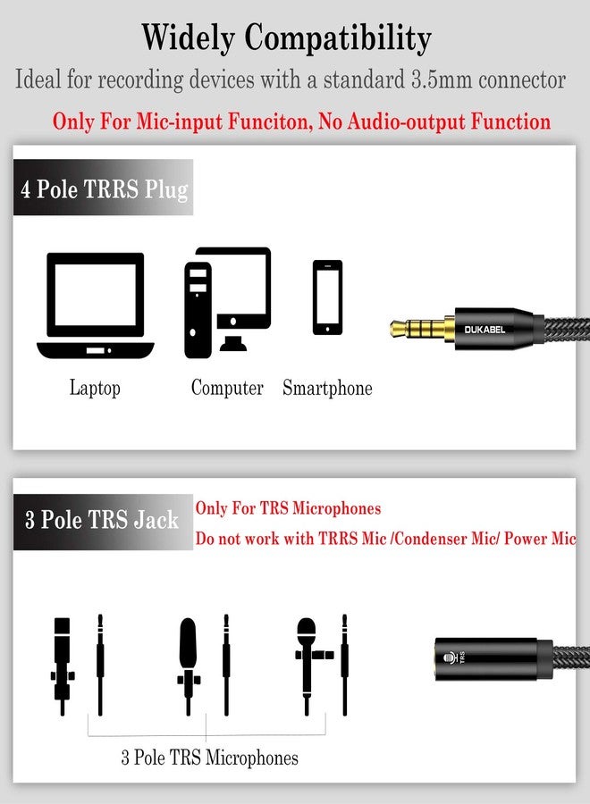 DUKABEL كابل محول DUKABEL DC4 3.5mm TRS إلى TRRS، محول صوت ميكروفون، محول TRS أنثوي إلى TRRS ذكري للهواتف الذكية، PS4، الأجهزة اللوحية، اللابتوب - Image 2