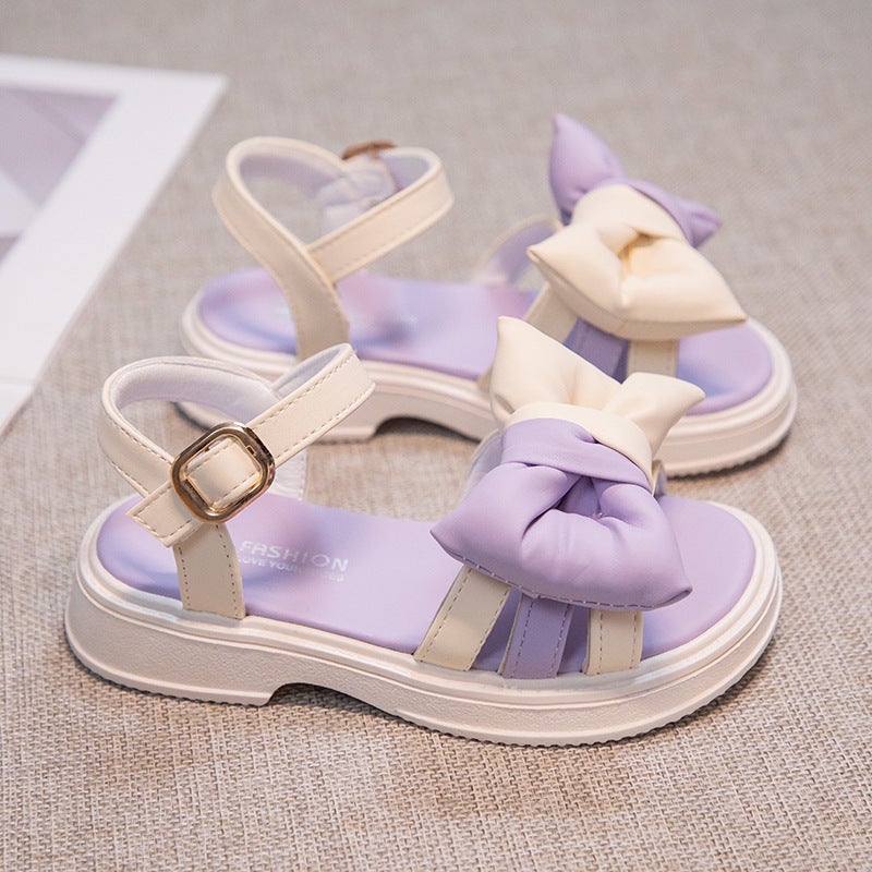 Girls Shoes Children Sandals Summer Baby Soft Sole Little Girl Princess Sandals Bow - Image 2