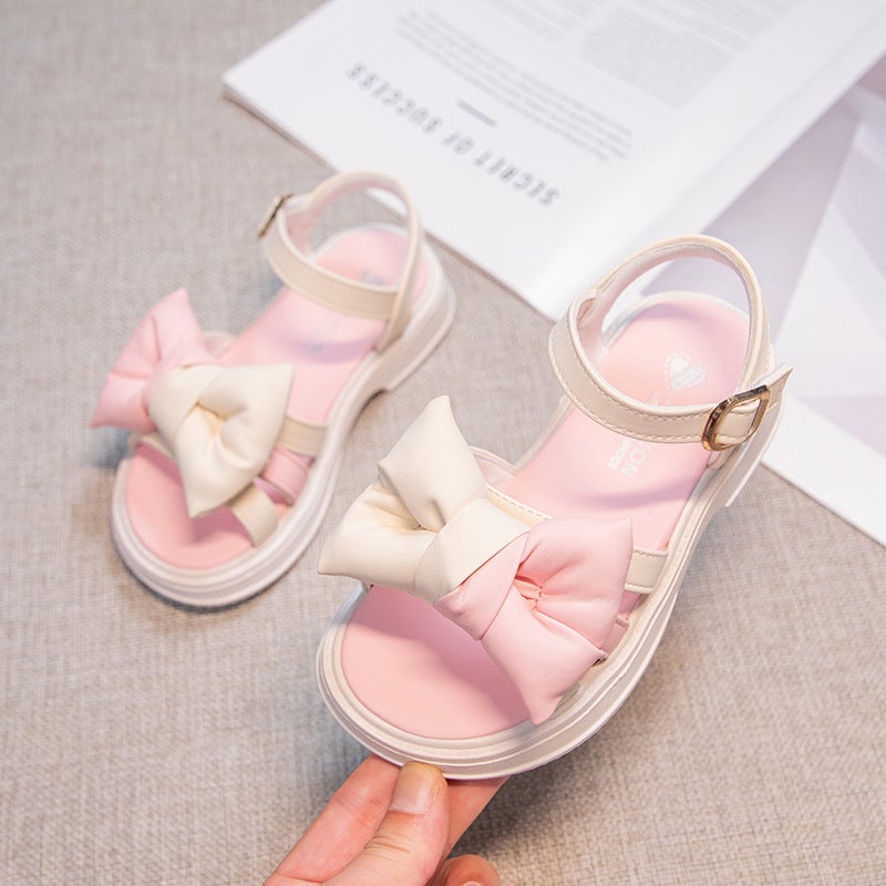 Girls Shoes Children Sandals Summer Baby Soft Sole Little Girl Princess Sandals Bow - Image 1