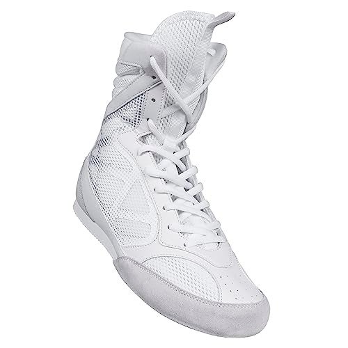CORE Boxing Shoes - Lightweight Boxing Boots for Men & Women - High Support, High Traction - Breathable Lace Up Boxer Shoes - White - Image 1