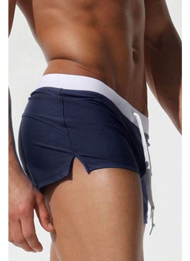 Angelsin Navy Blue Lycra Men's Marine Shorts  - Image 3