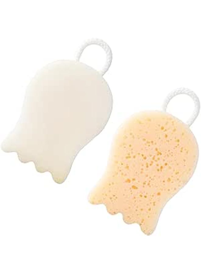 White Soft Exfoliating Bath Sponges for Gentle Skin Cleansing Shower Balls Accessories Set - Image 1