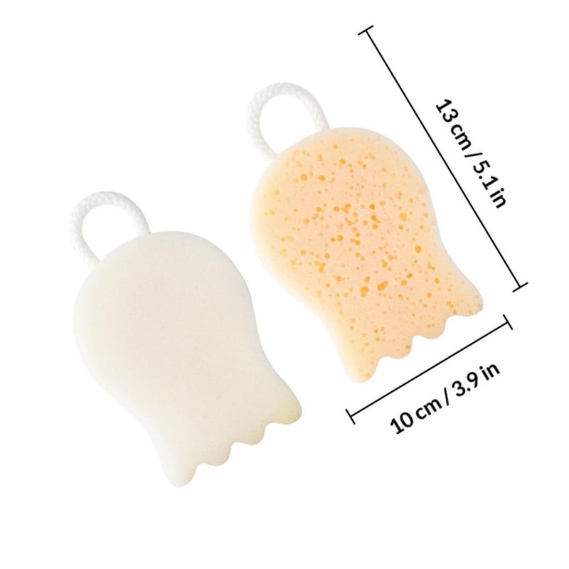 White Soft Exfoliating Bath Sponges for Gentle Skin Cleansing Shower Balls Accessories Set - Image 3