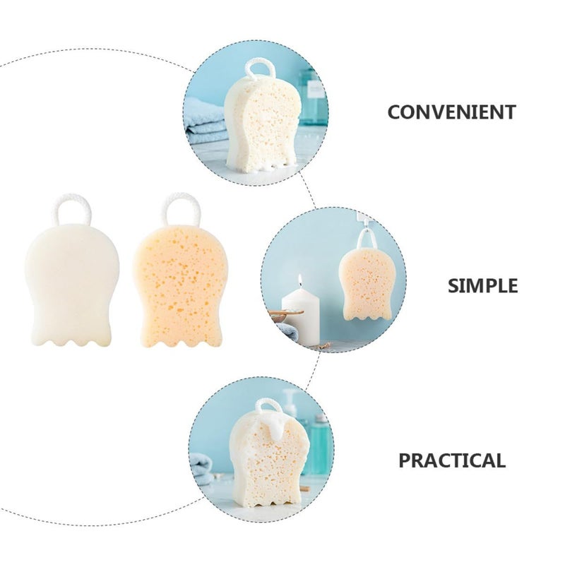 White Soft Exfoliating Bath Sponges for Gentle Skin Cleansing Shower Balls Accessories Set - Image 4