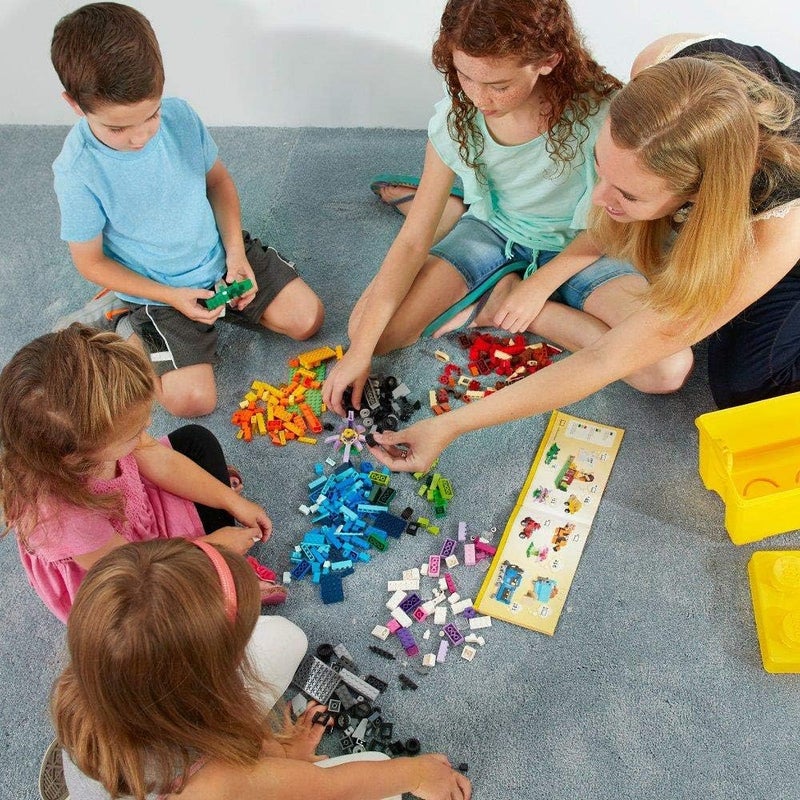 LEGO Classic Large Creative Brick Box Set, Building Toys for 4 Plus Year Old Kids, Creative Construction Kit with Windows, Doors, Wheels and a Green Baseplate, Ramadan Gift for Kids - 10698 - Image 2