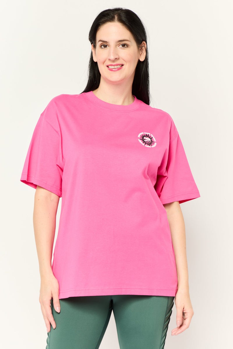 PUMA Women Sportswear Fit Short Sleeve Outdoor Top, Pink - Image 1